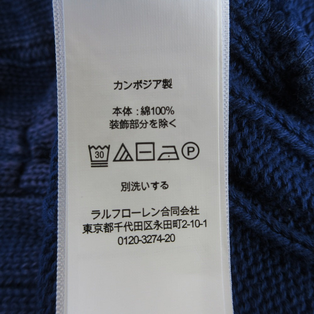 ポロラルフローレン ヴィンテージ加工 ケーブルニット 半袖ポロシャツ