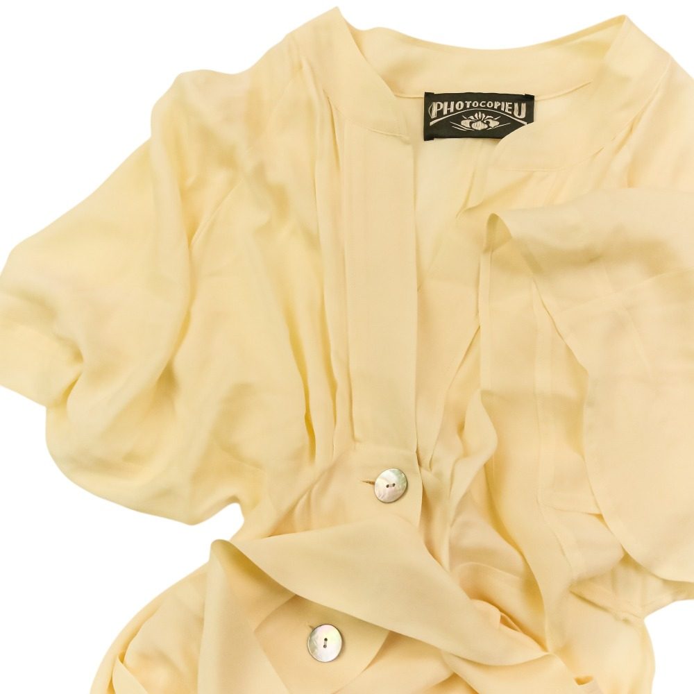 フォトコピュー HALVARI CAPE-SLEEVE SHIRT DRESS シルクワンピース