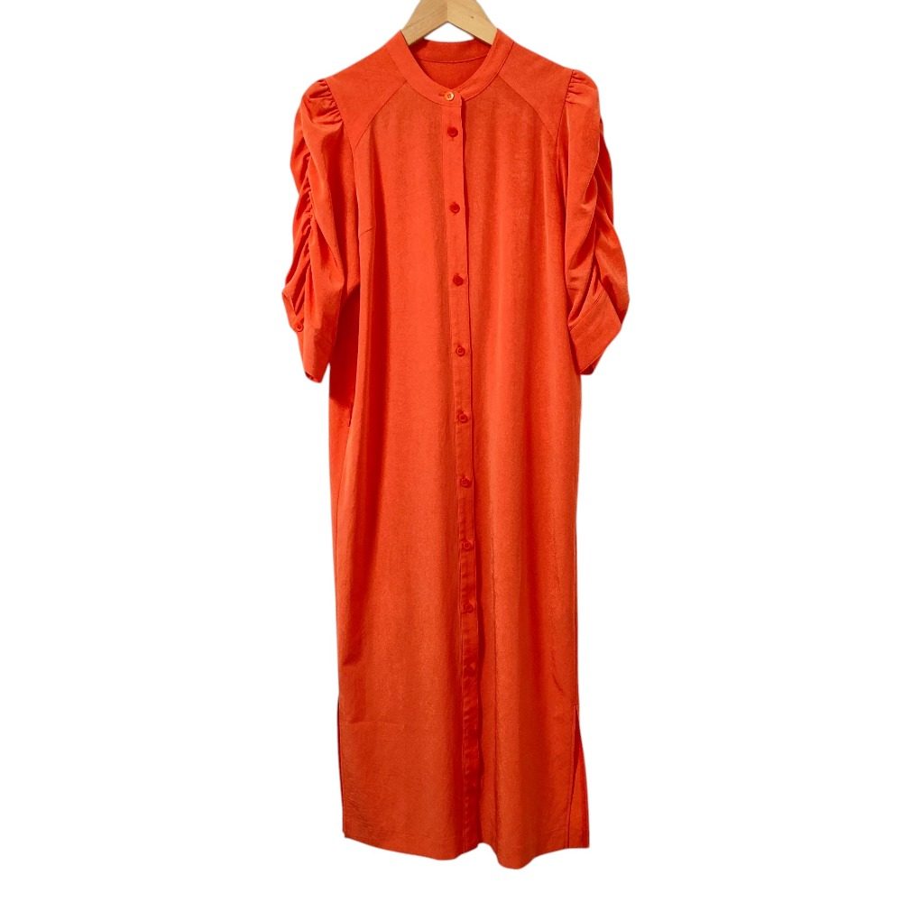 ボーダーズアットバルコニー GATHER SHOULDER SHIRT DRESS ワンピース