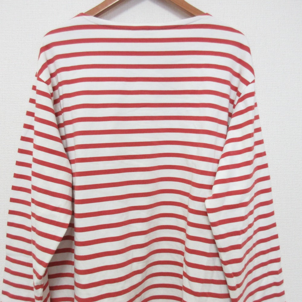 オーラリー バスクボーダーロングスリーブTシャツ