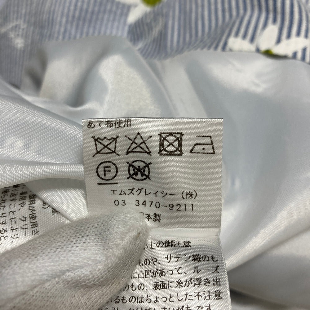 エムズグレイシー フラワーストライプシフォンシャツワンピース