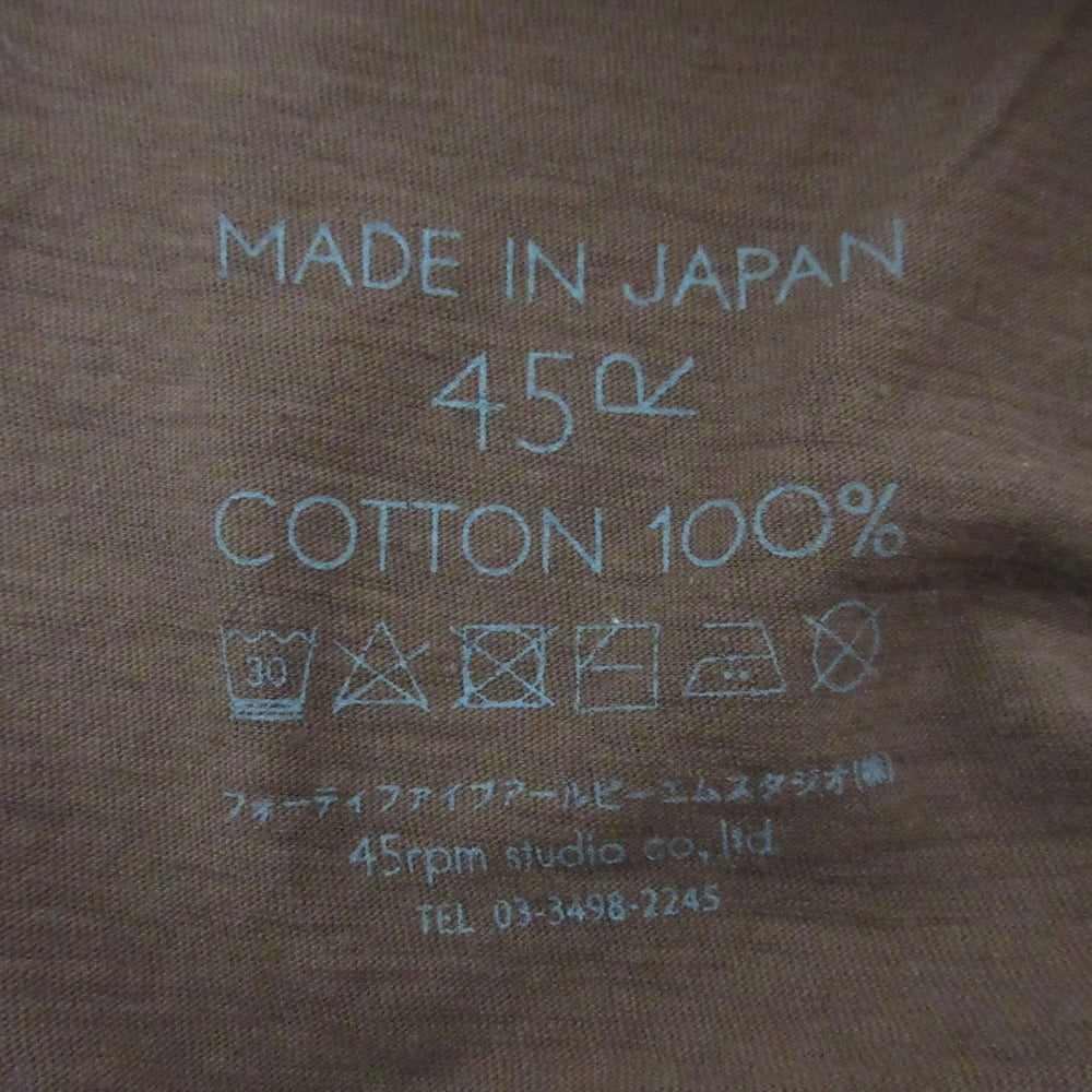 フォーティファイブアール ワイドハーフスリーブコットンTシャツ