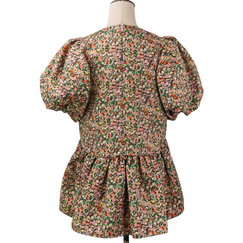 ツルバイマリコオイカワ Eleonore flower シルクペプラムブラウス