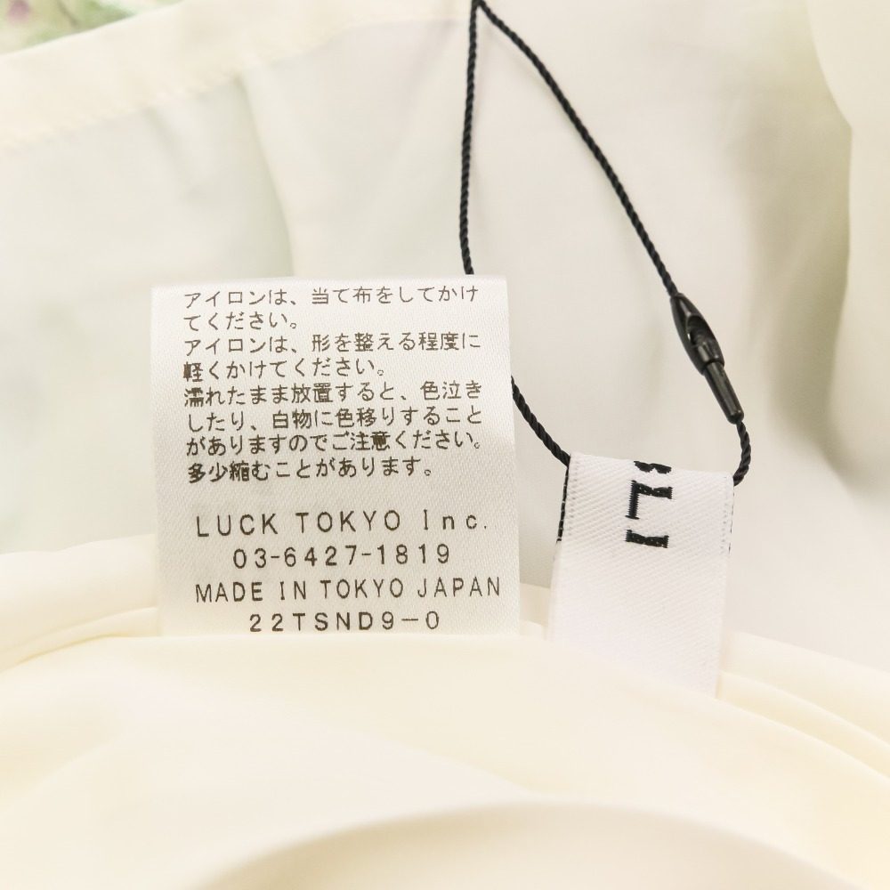 オブリ リネンブレンド フラワープリント ワンピース