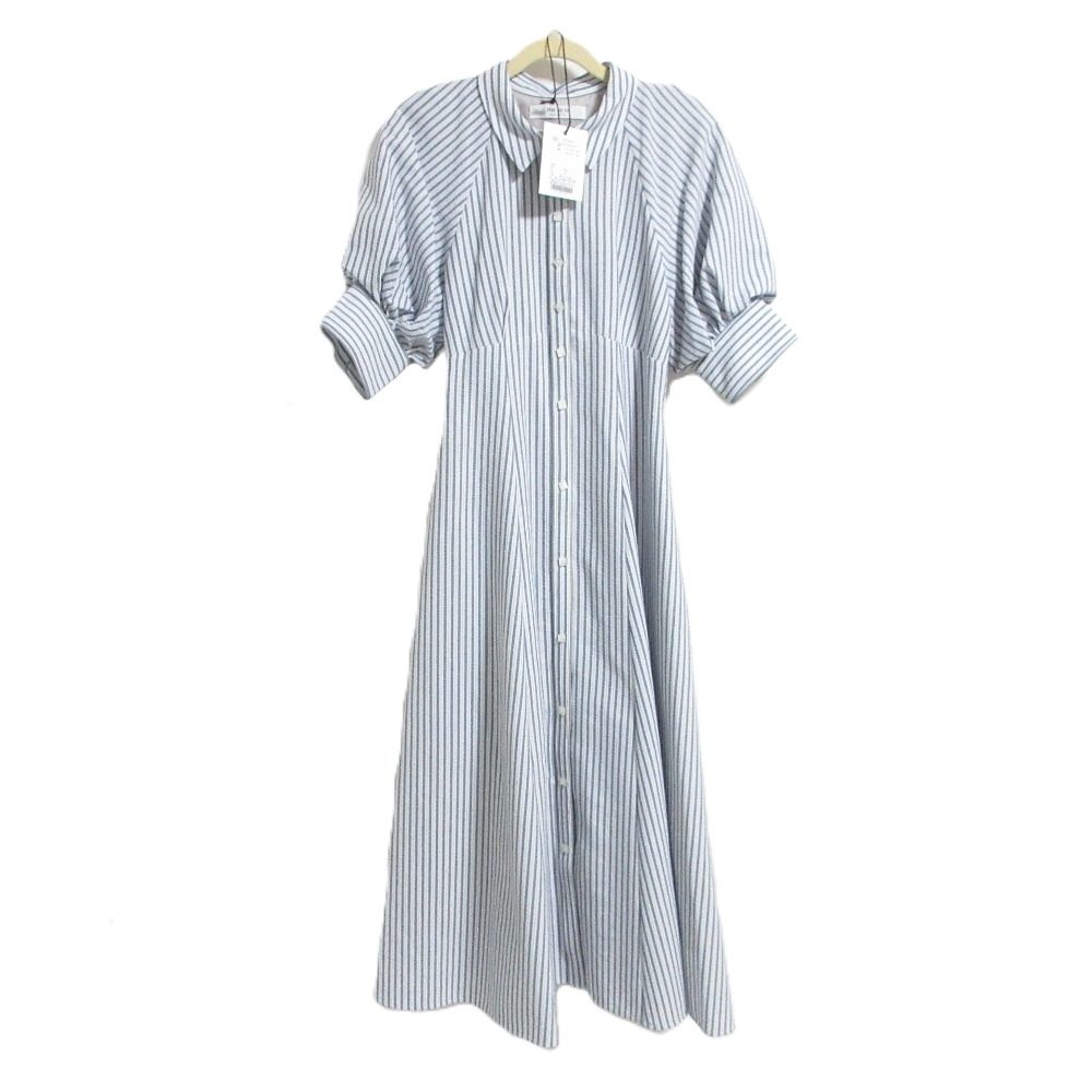 ハーリップトゥ Volume Sleeve Stripe ワンピース