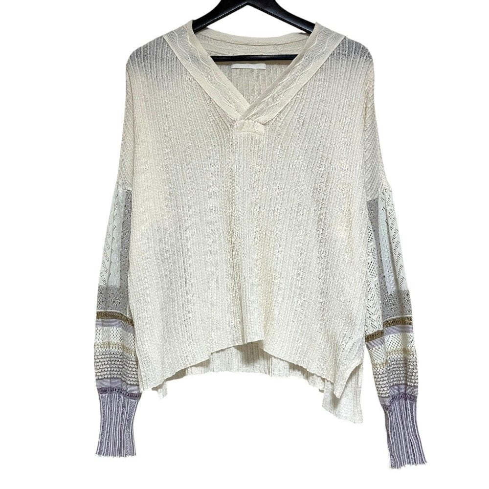 マメクロゴウチ Sash Jacquard ニットプルオーバー