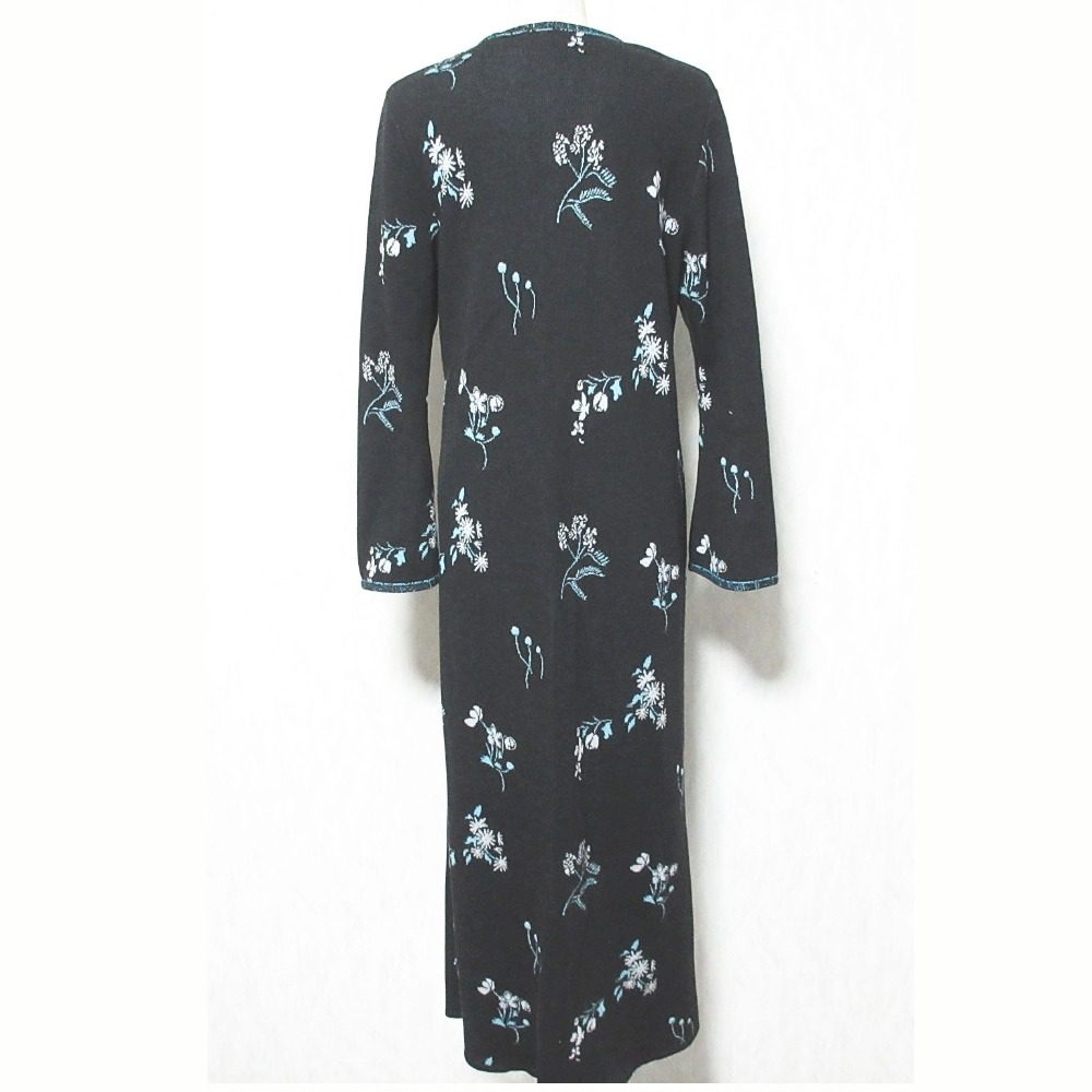 マメクロゴウチ Floral Jacquard ニットワンピース