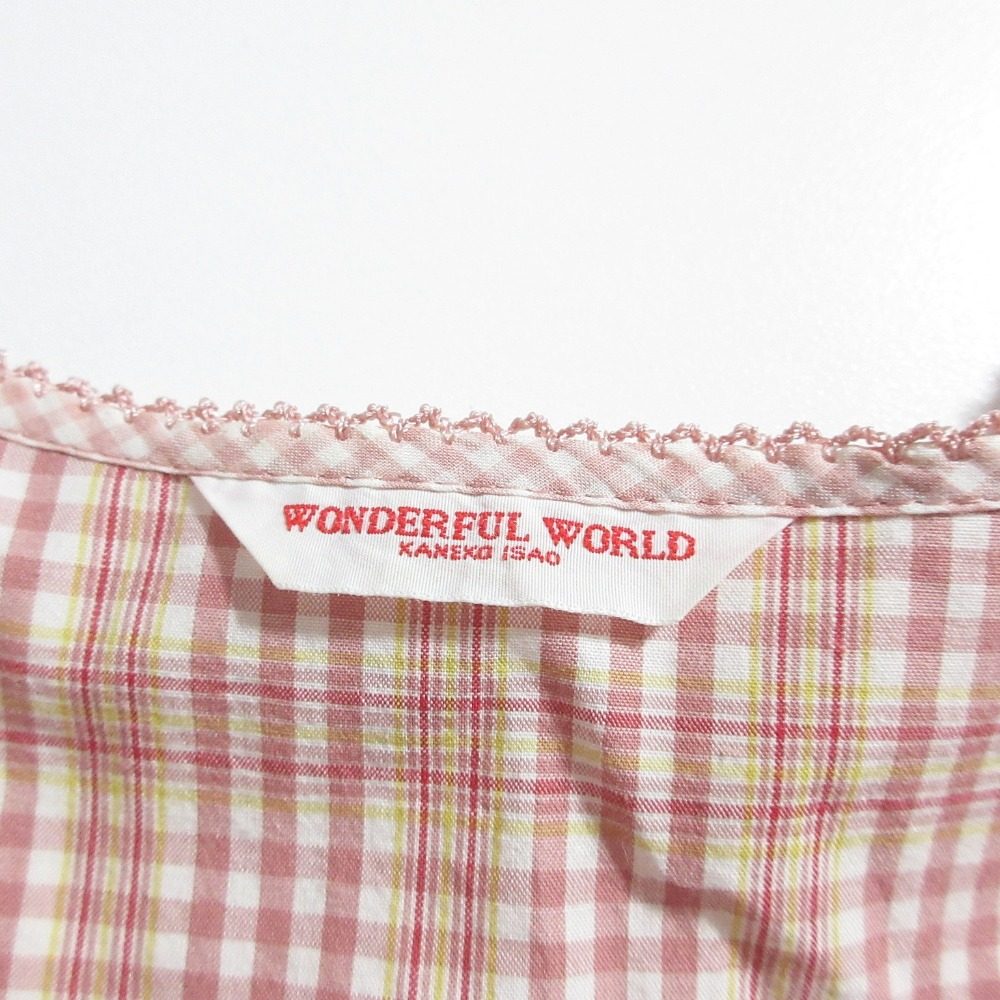 WONDERFUL WORLDパイナップルプリントフリルシャツワンピース