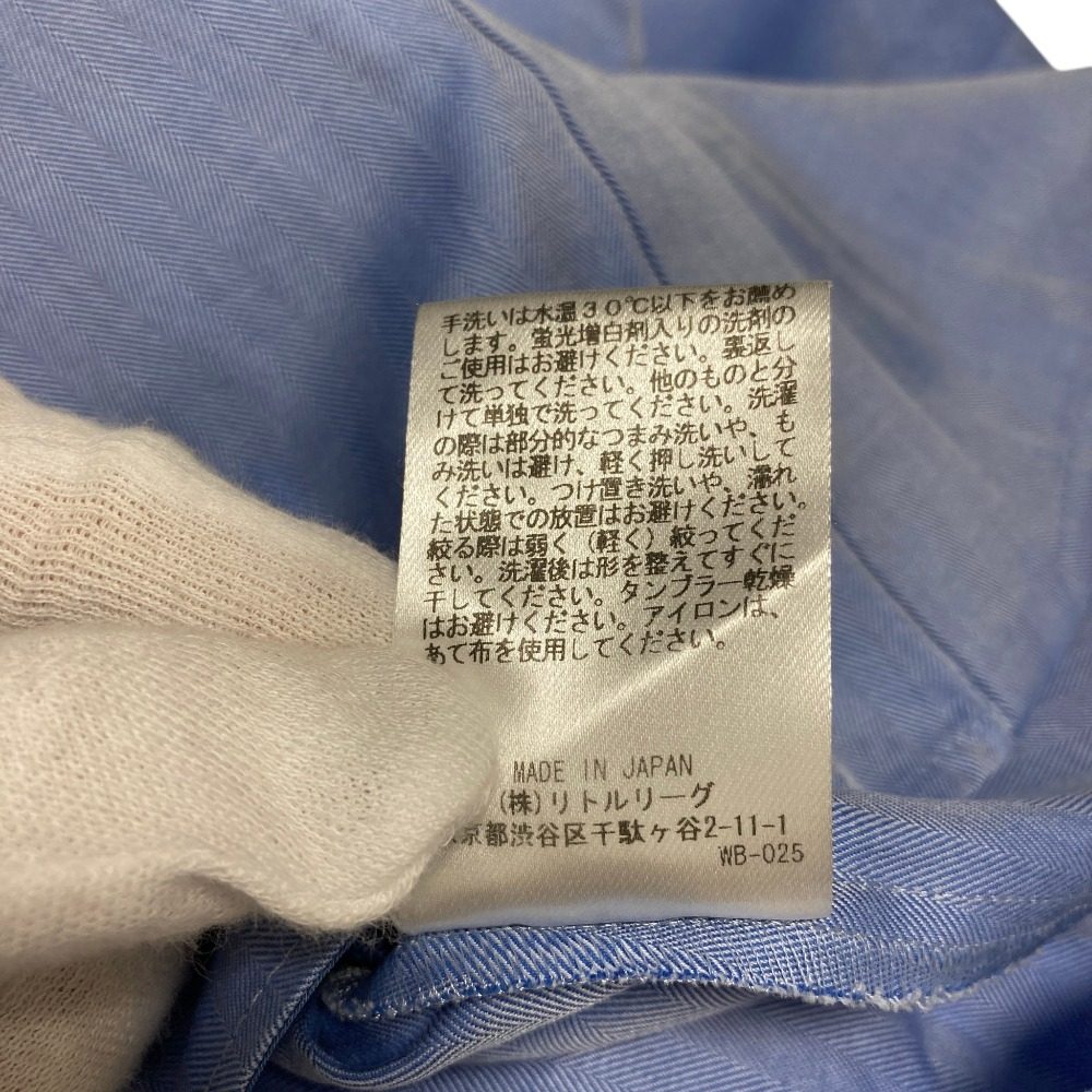 エブール コットンヘリンボーン半袖シャツ