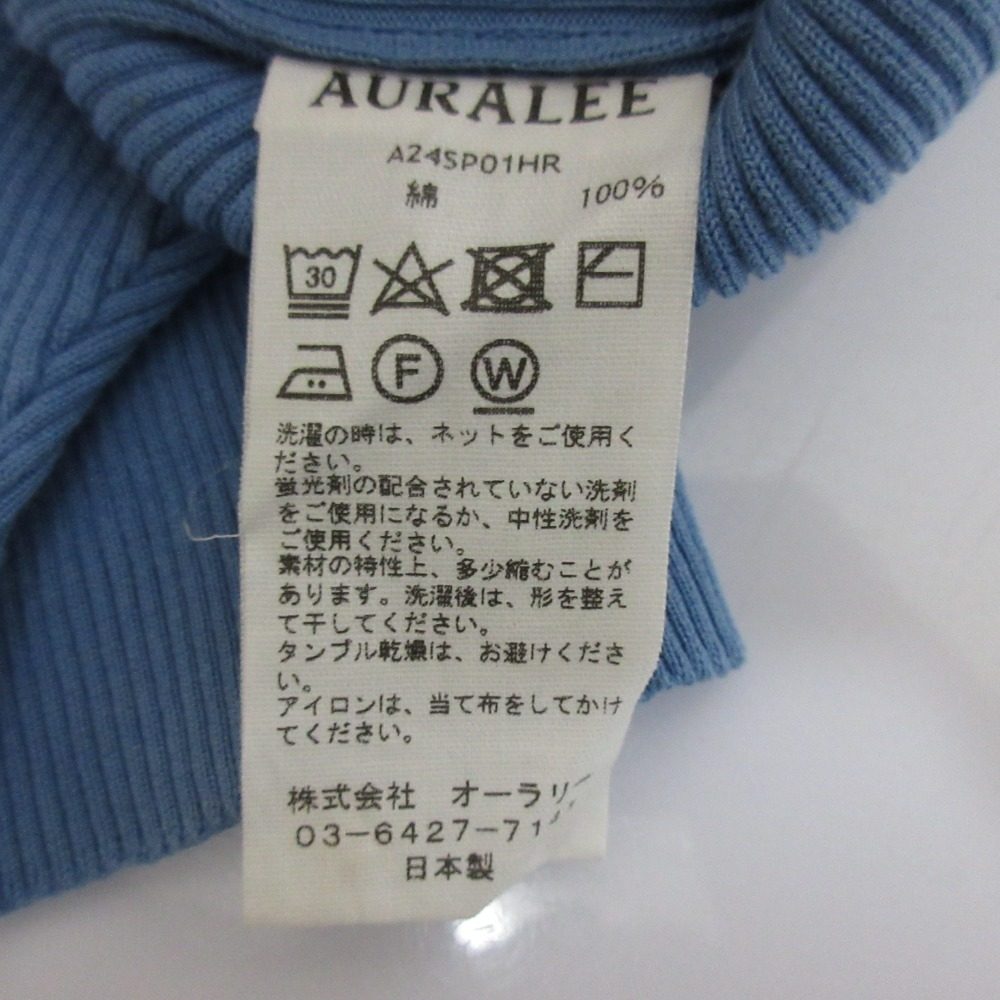 オーラリー GIZA HIGH GAUGE RIB KNIT POLO ハーフスリーブニットポロシャツ