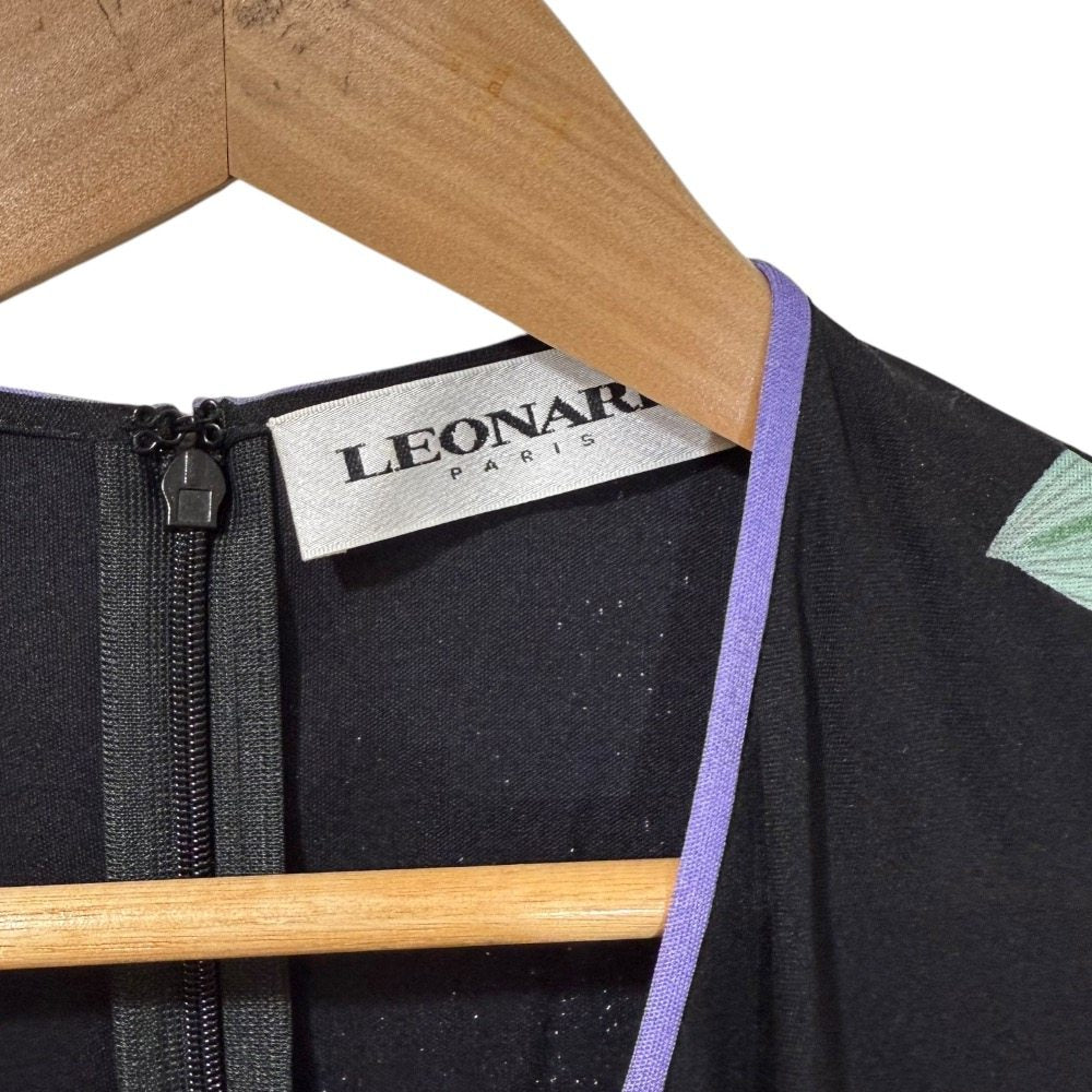 LEONARD PARIS フラワー プリント シルク ドレス