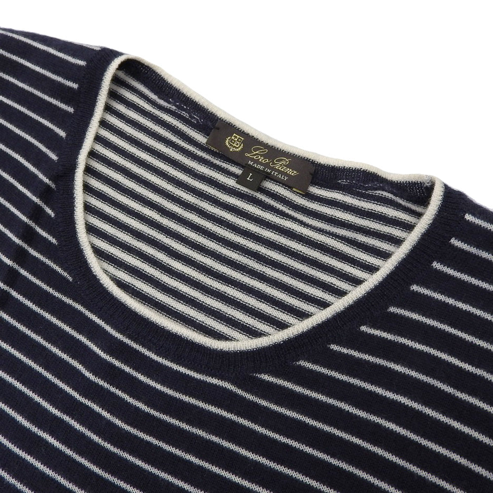 Loro Piana カシミヤ100% ボーダー柄ニットカットソー