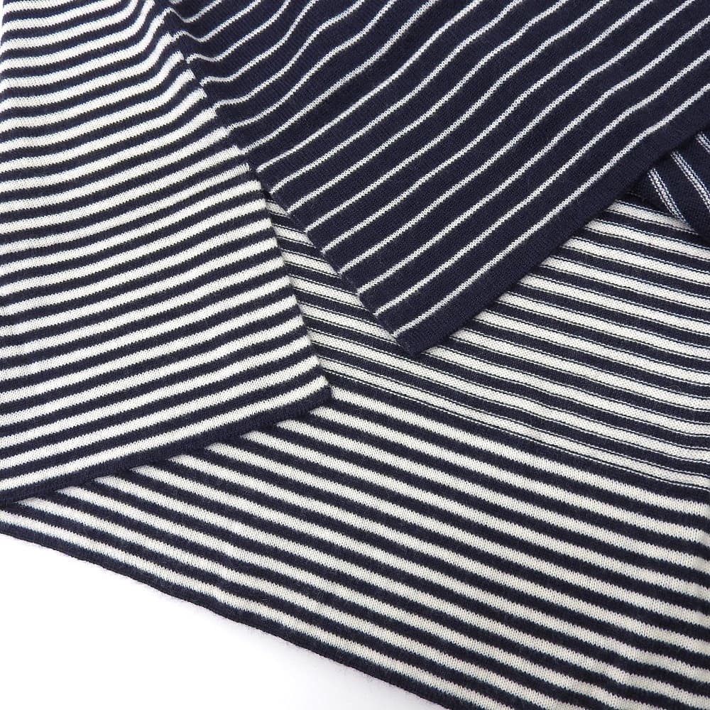 Loro Piana カシミヤ100% ボーダー柄ニットカットソー