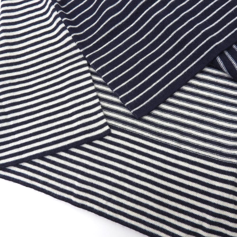 Loro Piana カシミヤ100% ボーダー柄ニットカットソー