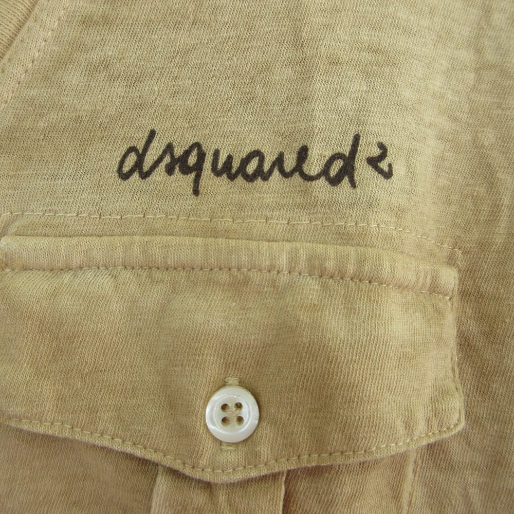 DSQUARED2 ロゴ刺繍VネックTシャツ