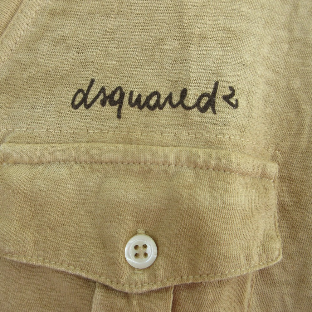 DSQUARED2 ロゴ刺繍VネックTシャツ