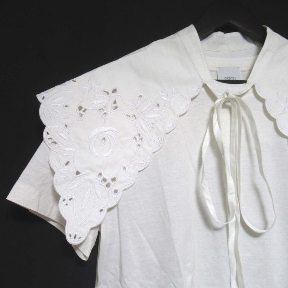 Patou EMBROIDERED COLLAR TEE SHIRT コットン Tシャツ