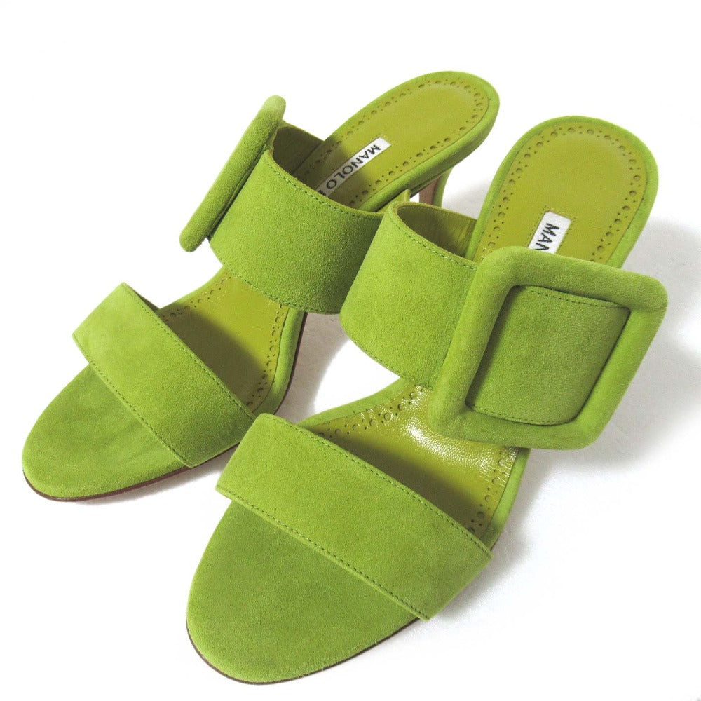 マノロブラニク メイセール スエード ハイヒールサンダル