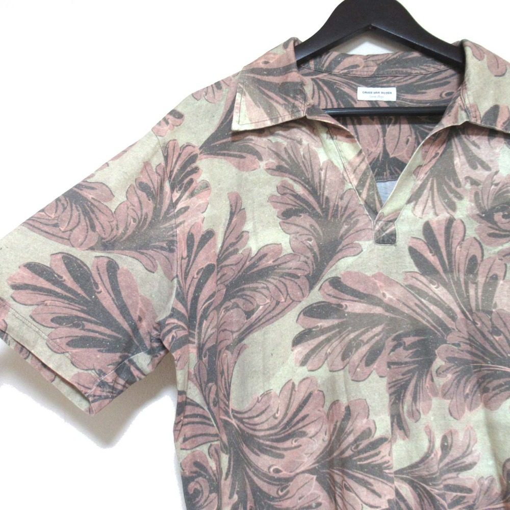 DRIES VAN NOTEN ボタニカル コットン ポロシャツ