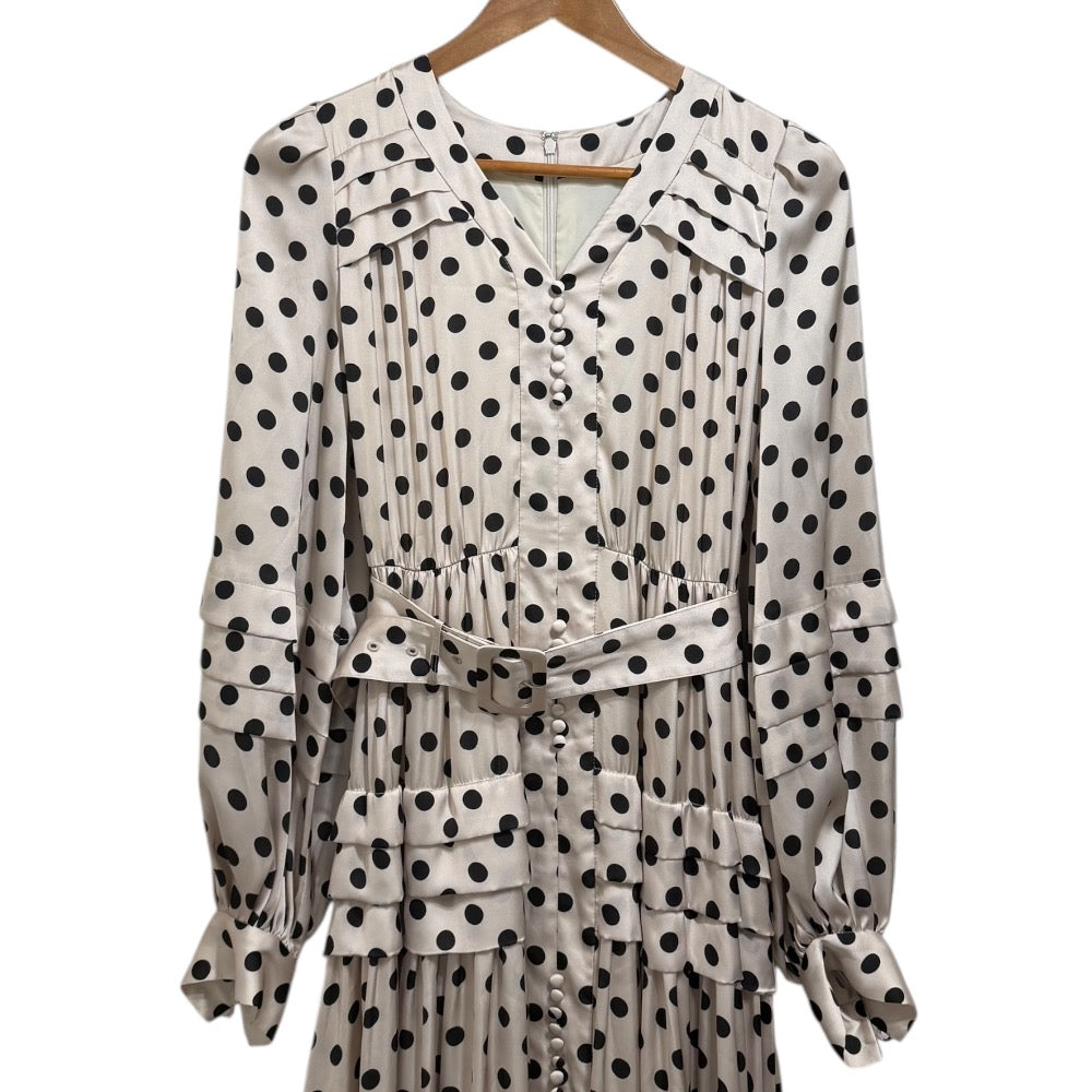 Estella.K ドット プリント ロング ドレス