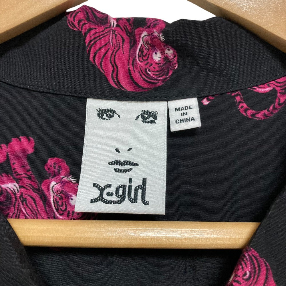 X-girl TIGER OPEN COLLAR S/S シャツ