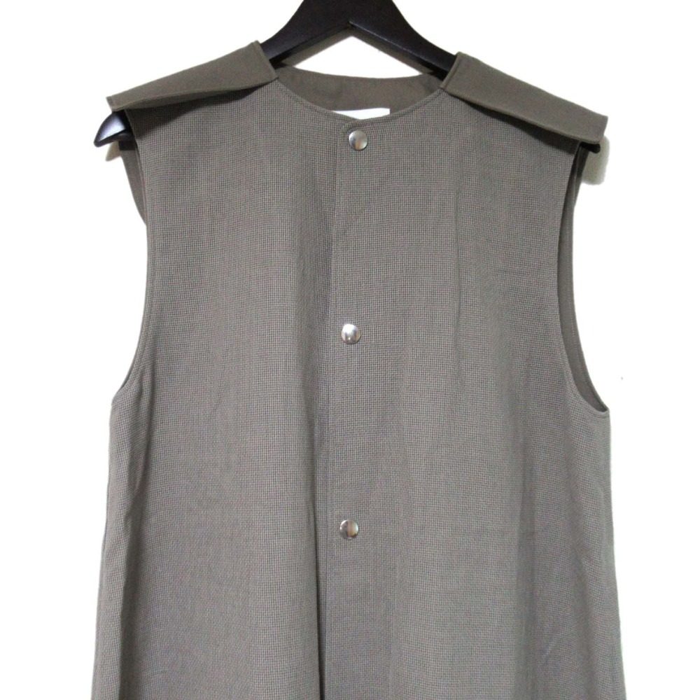 THE RERACS ウール リネン シルク ブレンド ロング ジレ ドレス