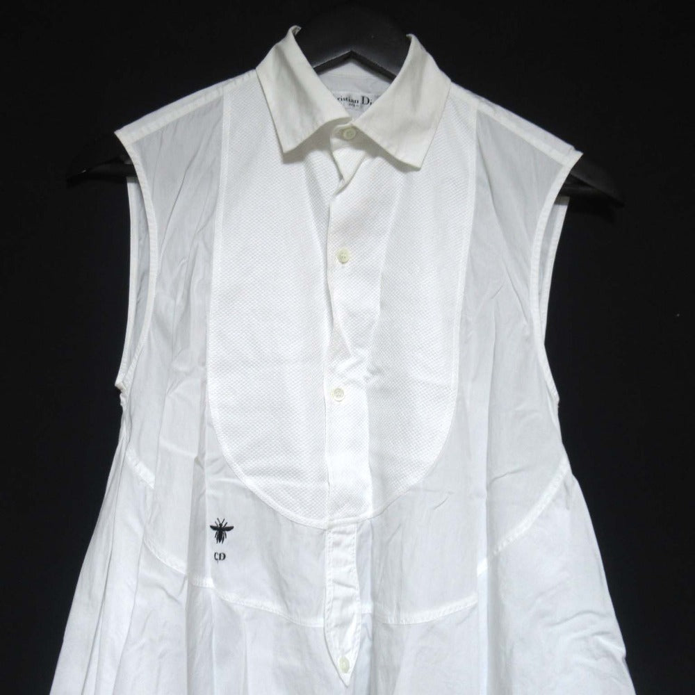 クリスチャン ディオール BEE 刺繍 ノースリーブ シャツ ドレス