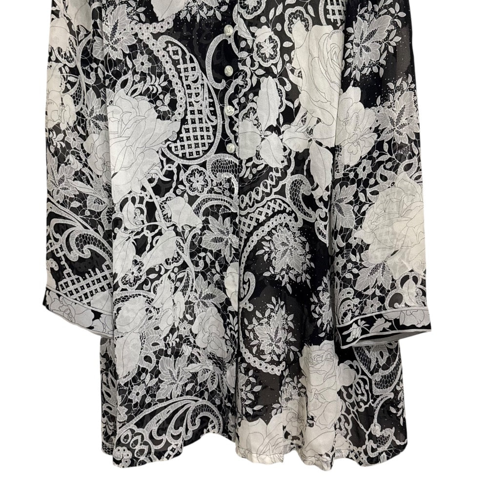 LEONARD FASHION シルク シアー チュニック ブラウス