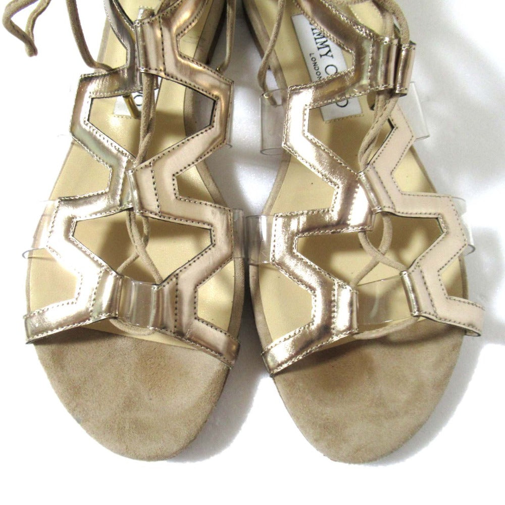 ジミーチュウ レザー レースアップサンダル