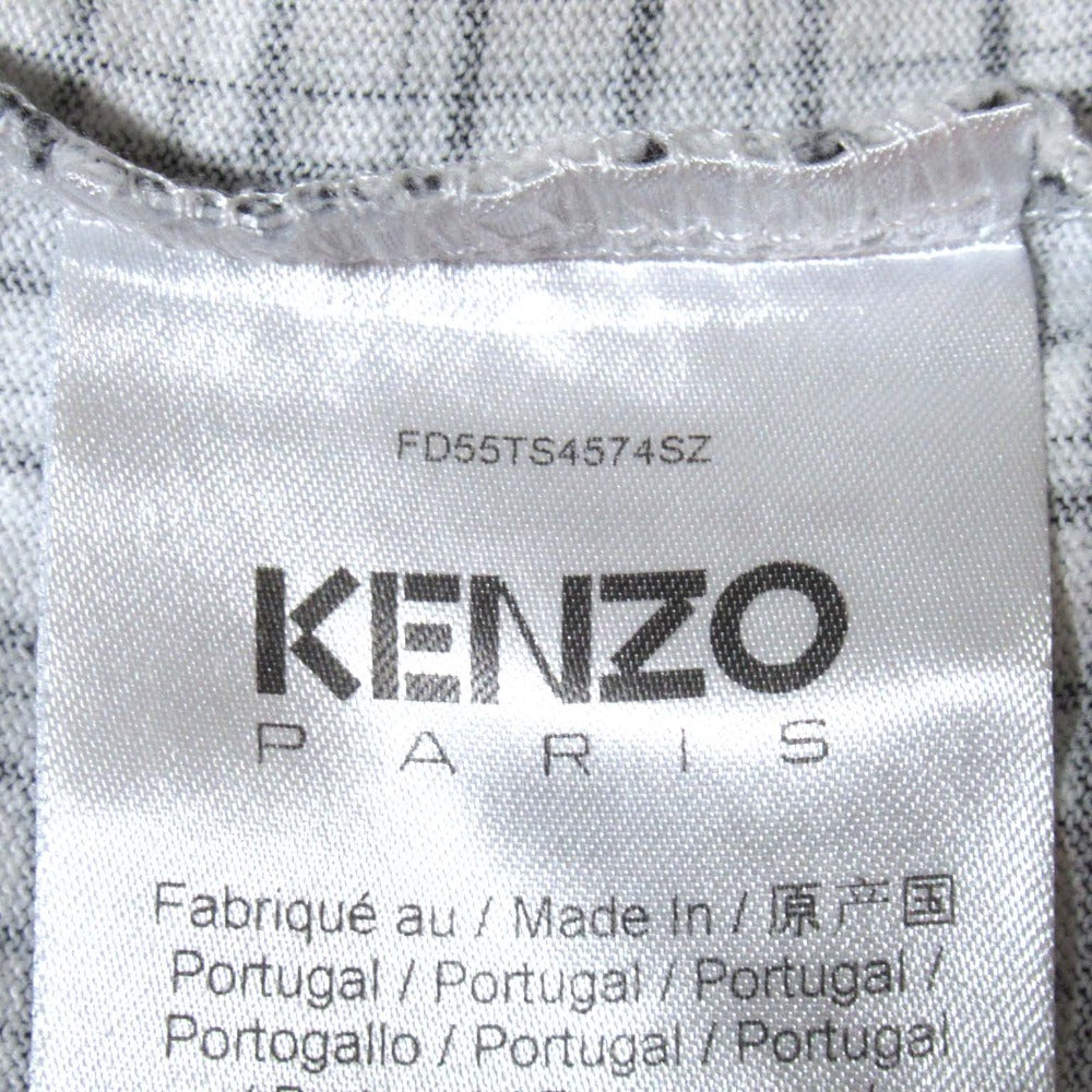 ケンゾー フラワーチェックプリントコットンTシャツ