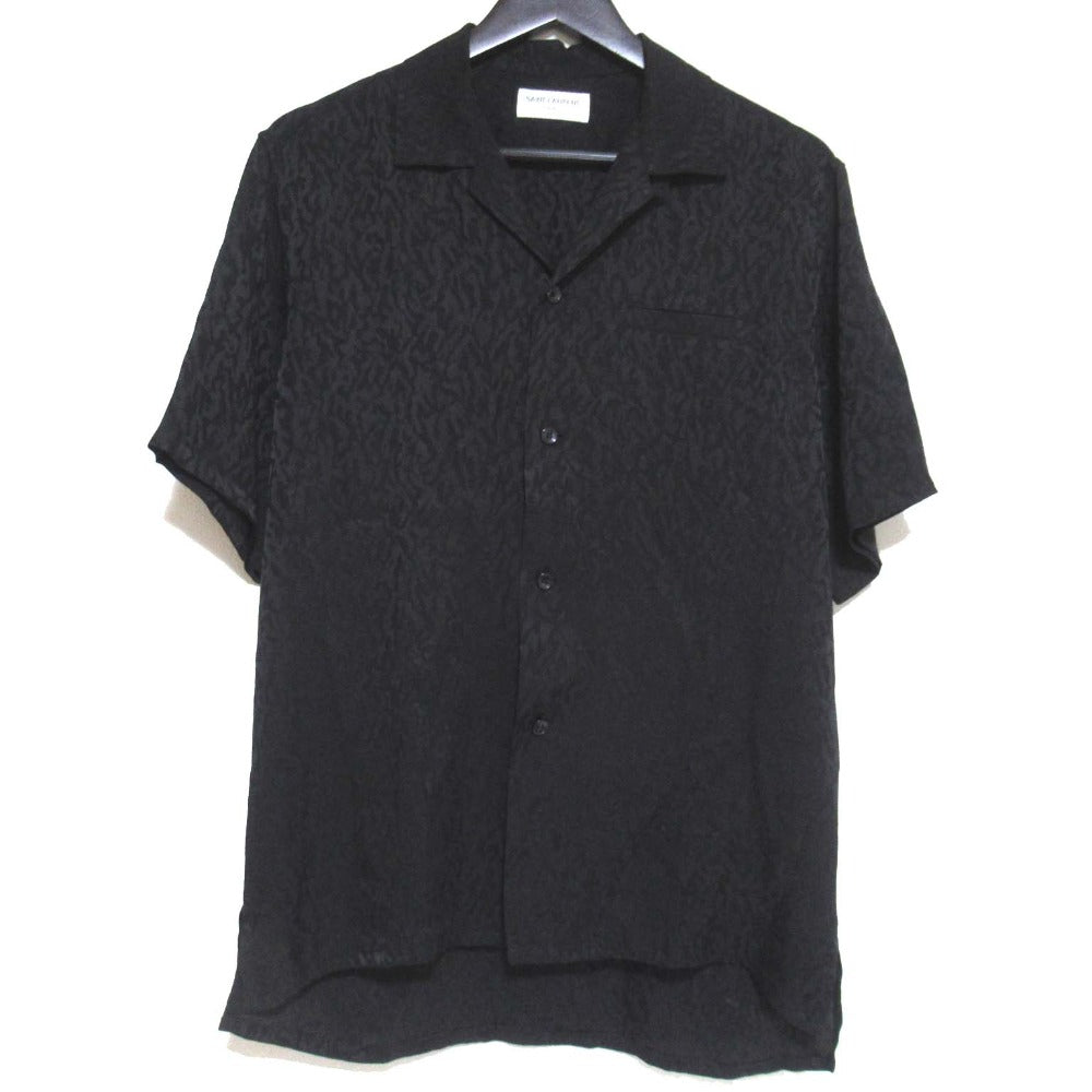 サンローラン パリ ベイビーキャット シルク 半袖 シャツ