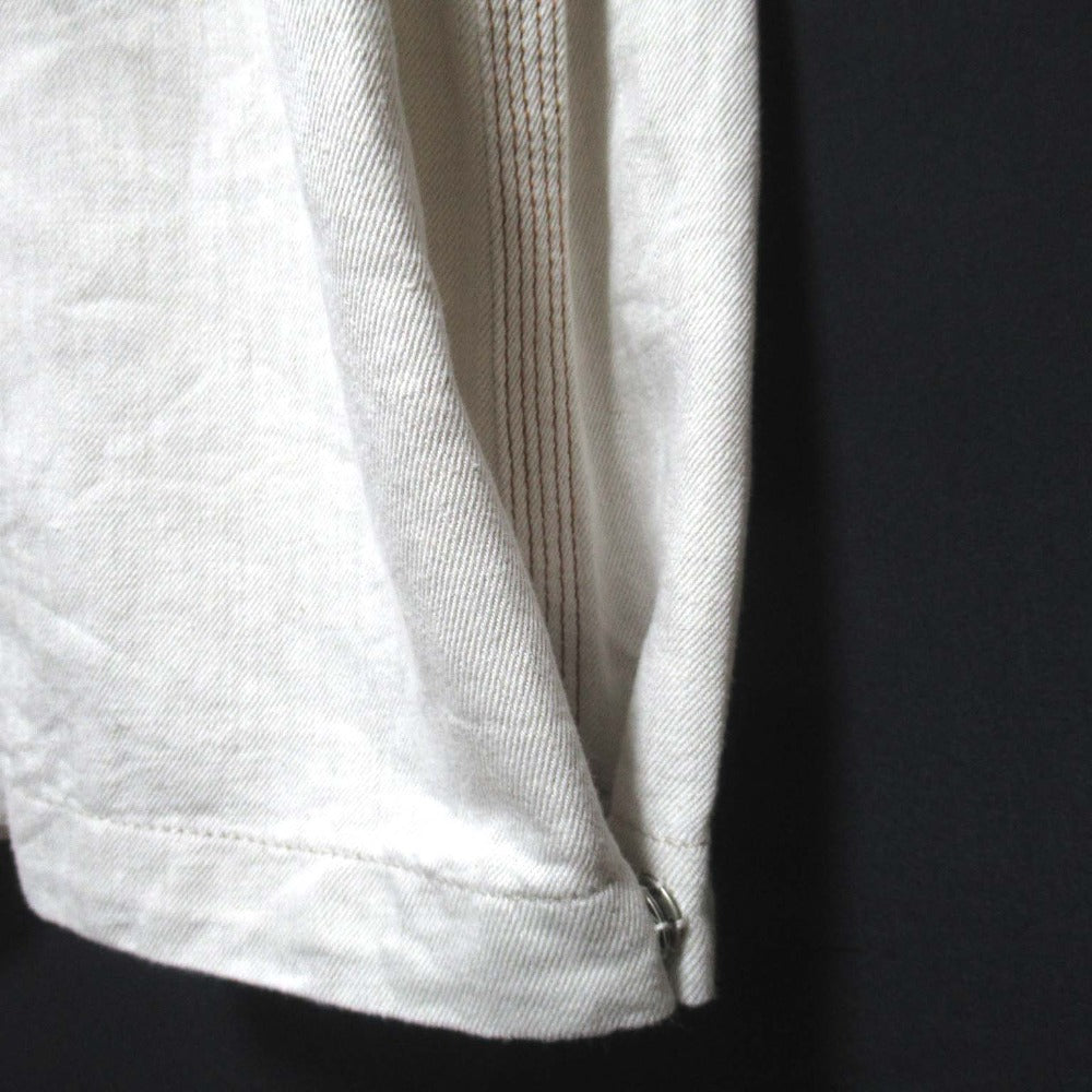 ロエベ ロゴレザーパッチ コットンリネンワイドベイカーパンツ