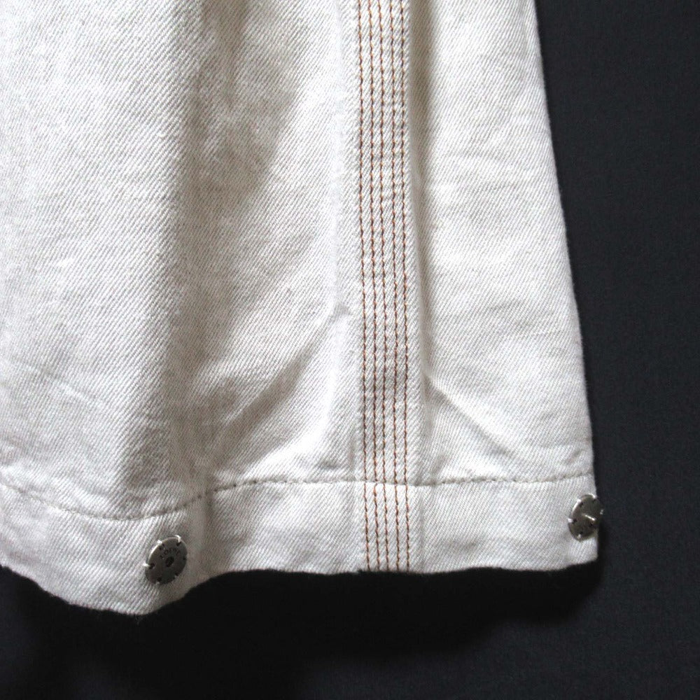 ロエベ ロゴレザーパッチ コットンリネンワイドベイカーパンツ