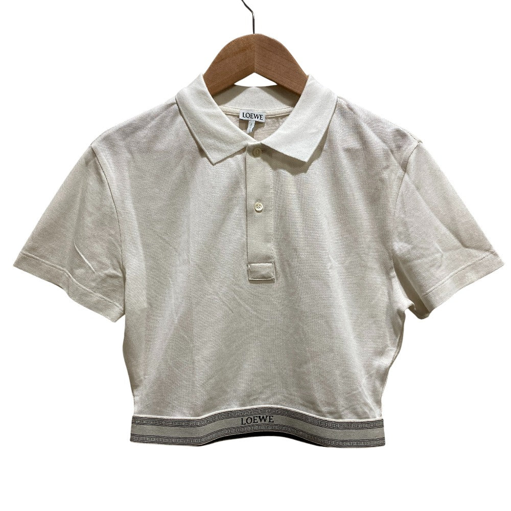 ロエベ シルクコットン 鹿の子クロップドポロシャツ