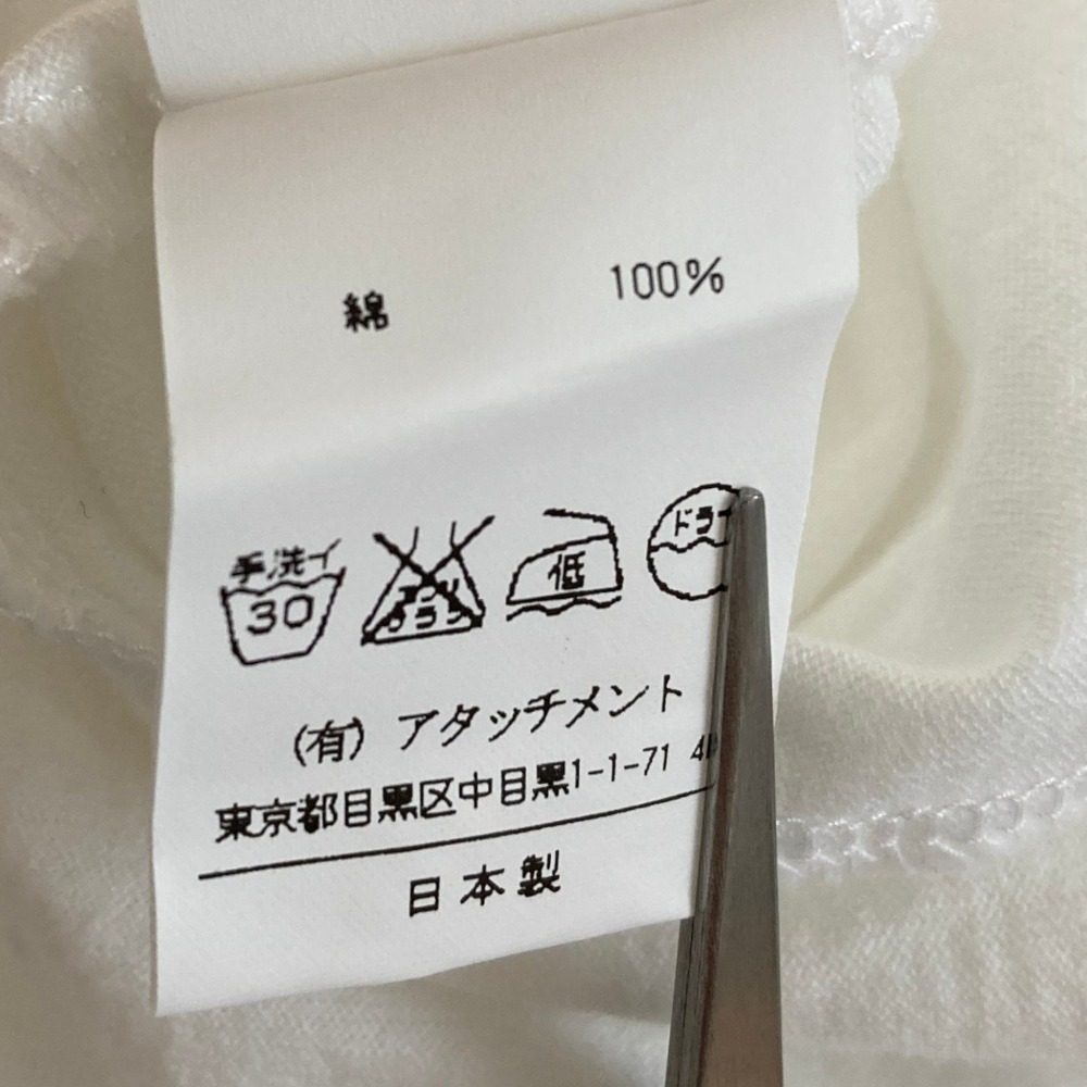 アタッチメント コットン半袖Tシャツ