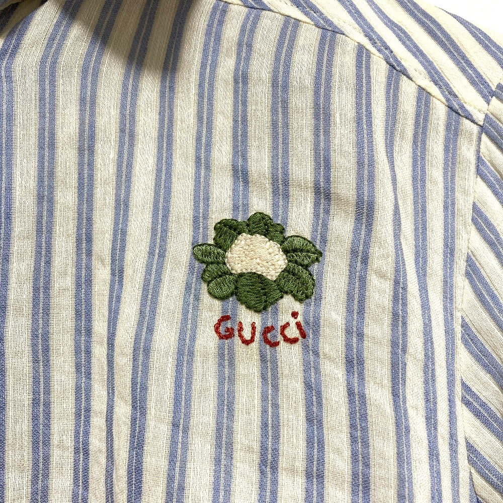 グッチ リネンコットンストライプシャツ