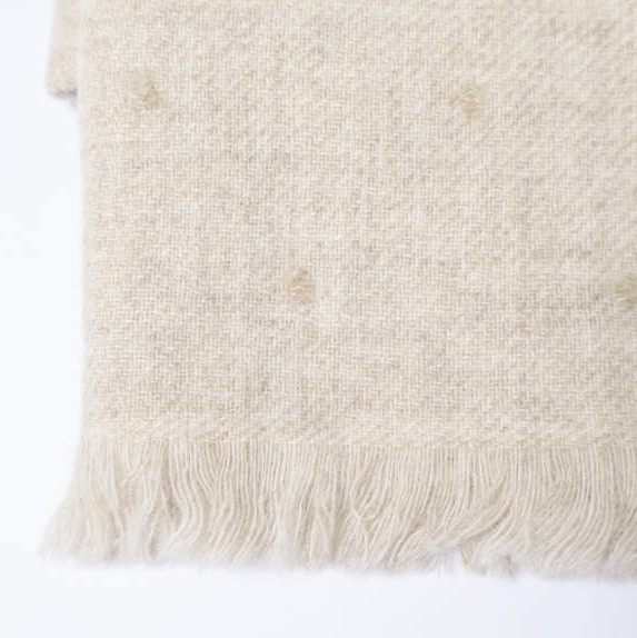 スロー ELENA W C Boucle Dot ウールカシミヤマフラー