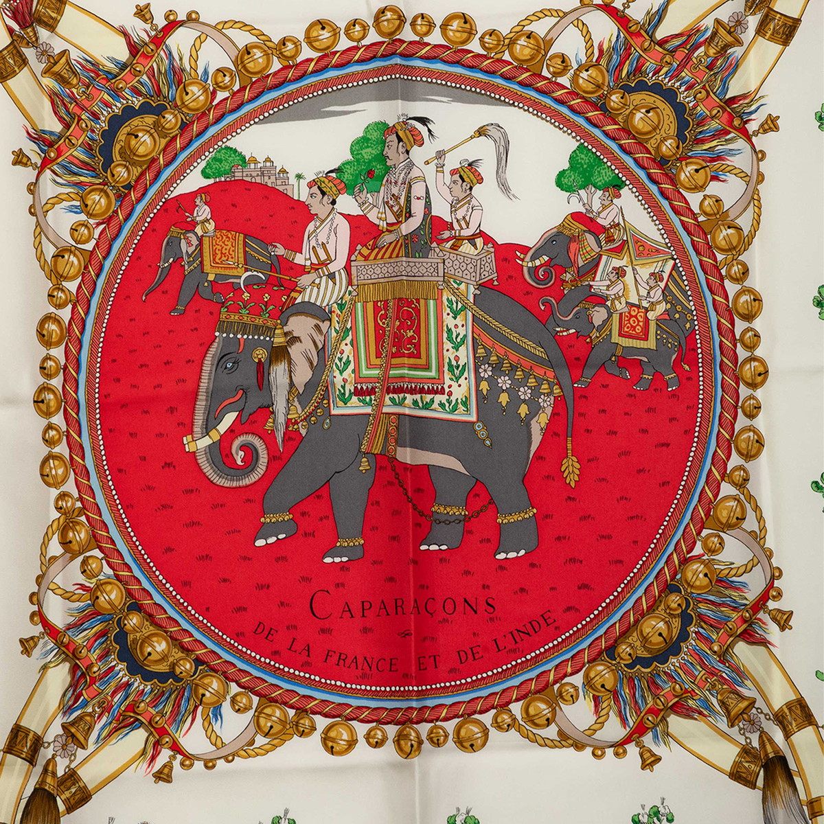 エルメス カレ90 Caracons De La France Et De L'Inde シルクスカーフ