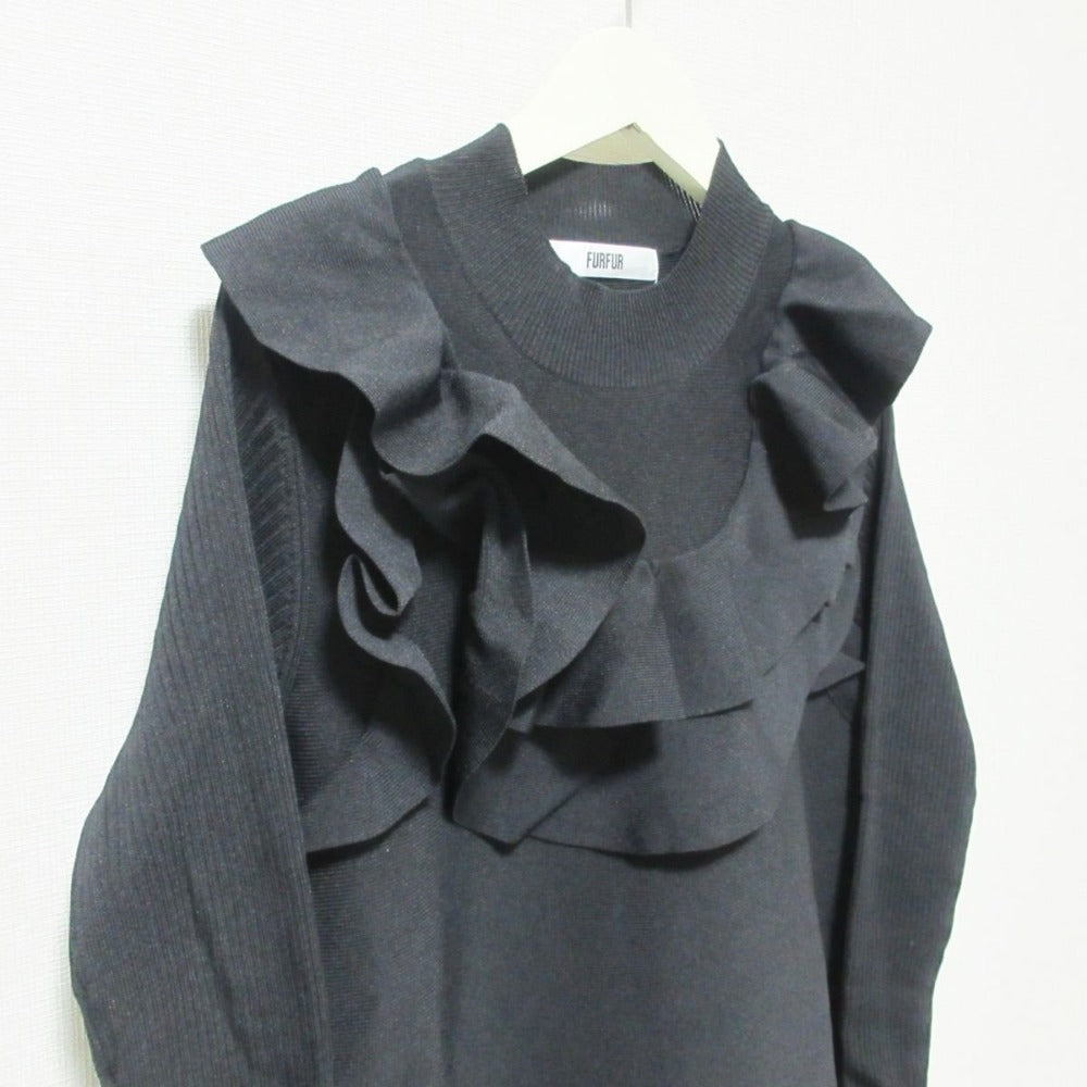 FURFUR ラッフル ミニ ドレス ニット ドレス