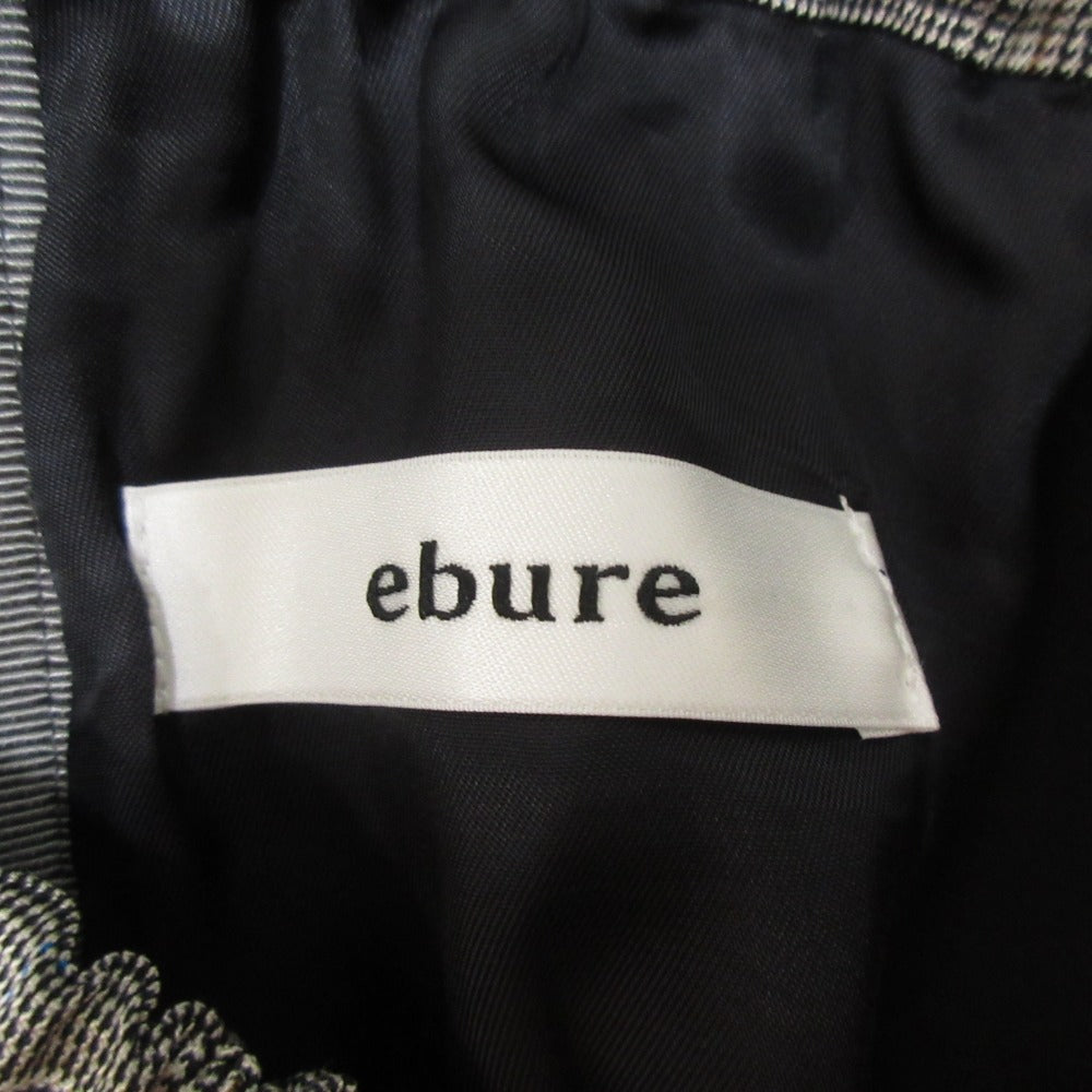 ebure グレン チェック ウール レーヨン ロング スカート