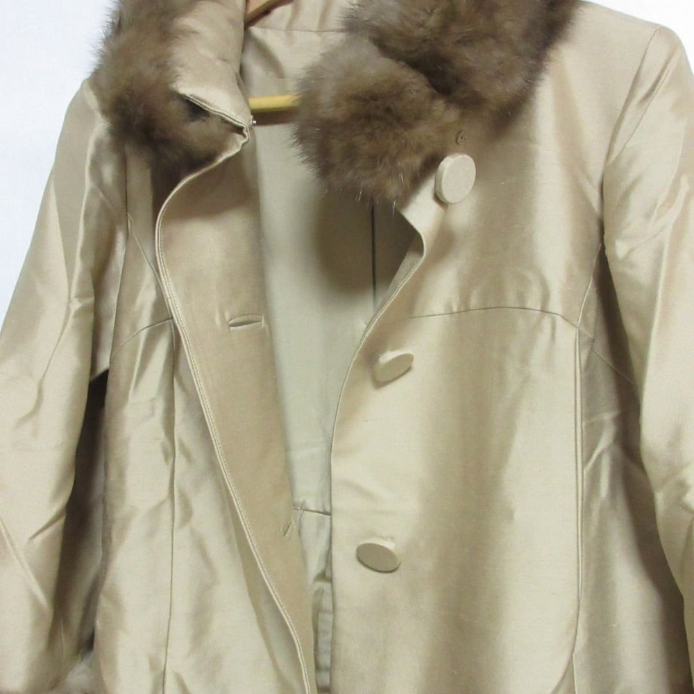 FOXEY 24671 シルク ウール ロシアン セーブル ファー コート