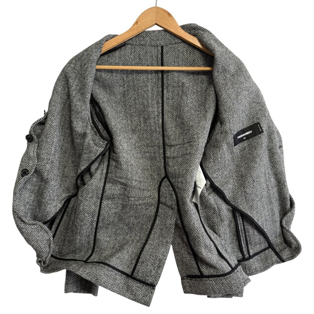 Dsquared2 エルボー パッチ ヘリンボーン テーラード ジャケット