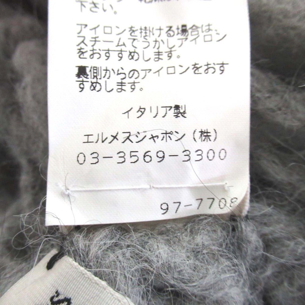 エルメス アルパカ フォックス ウール フリンジ スカーフ