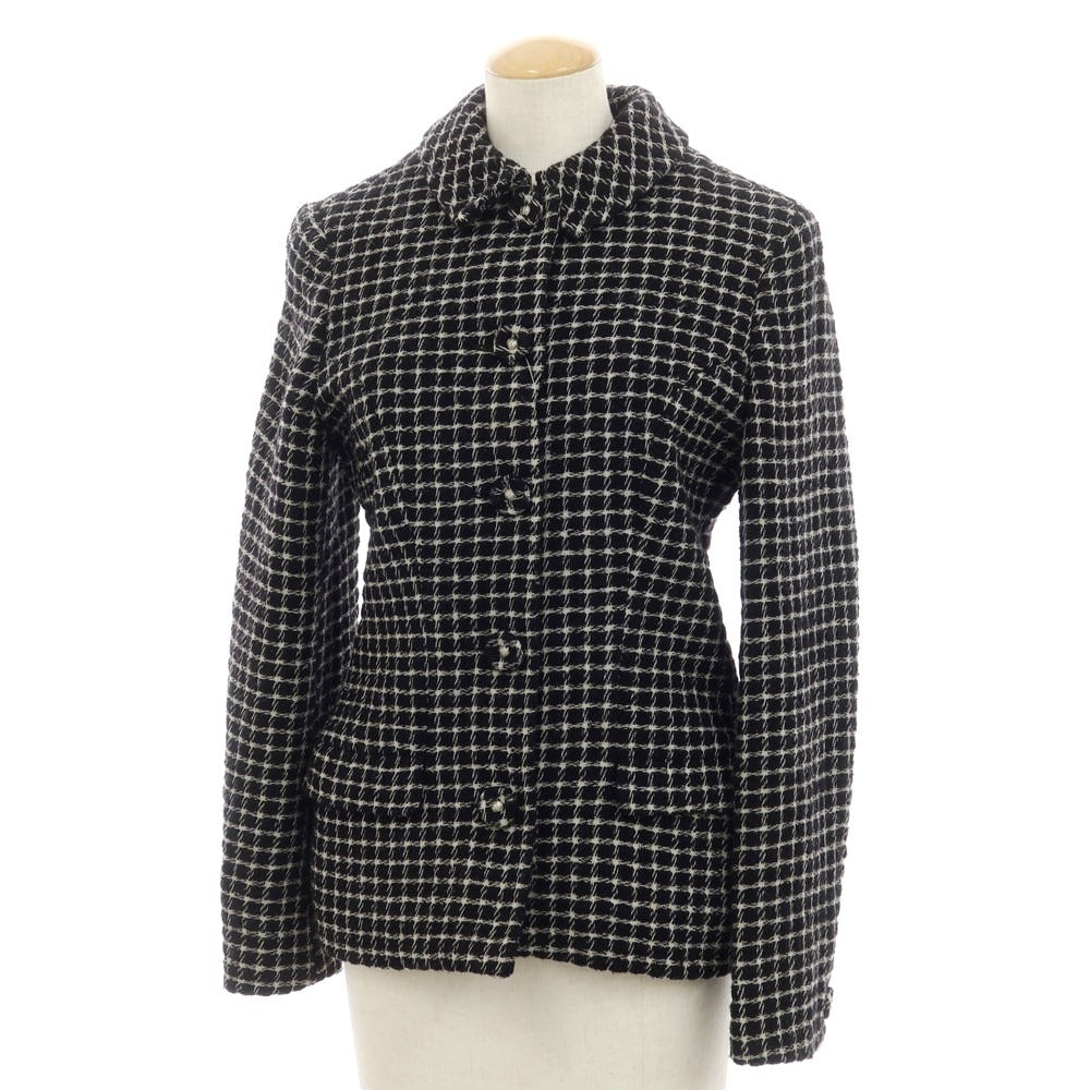 ヴェルサーチ ジーンズ ウール チェック ジャケット