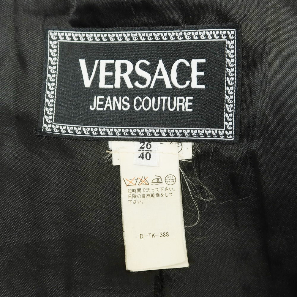 ヴェルサーチ ジーンズ ウール チェック ジャケット