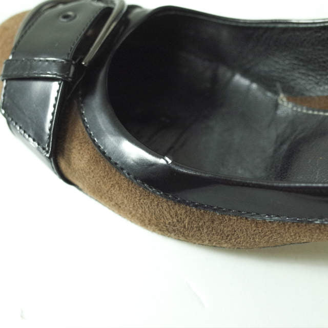 PELLICO スエード ストラップ ヒール パンプス ブラウン/ブラック