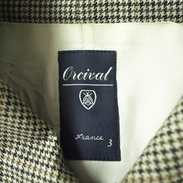 ORCIVAL グレン プレイド ウール コート