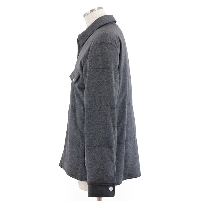 エルメス カシミヤ フランネル ダウン シャツ ジャケット グレー