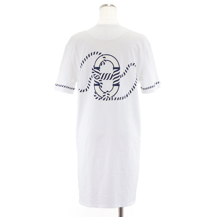 エルメス カヌー プリント Tシャツ ドレス ホワイト