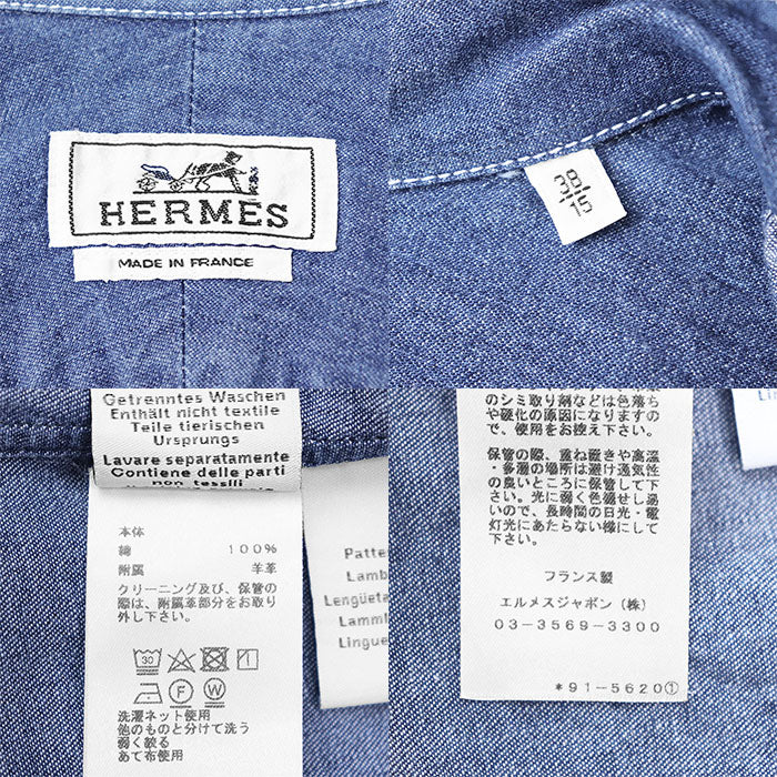 エルメス シャツ コットン ラム レザー シャツ